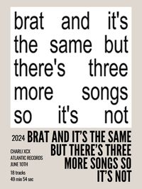 minimal aesthetic polaroid album poster for brat and it's the same but there's three more songs so it's not by charli xcx