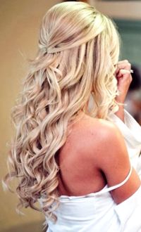 Beautiful blonde half up long down curls bridal hair ideas Toni Kami Wedding Hairstyles ♥❸ Carlie Statsky Photography