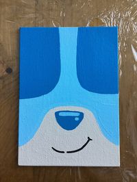 Bluey Acrylic Painting | Blue Heeler | Cartoon Dog | Heeler Family | Blue Dog 5 x 7 Acrylic Painting  Canvas Board, Folk Art Brand Paint ** Free Shipping ** Shipped With Canada Post