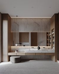 “Mixing travertine, warm wood shades, black and dark grey accessories adds a touch of natural beauty, sophistication, and timeless splendor to the bathroom interior.” Master Bathroom Design | UAE Project year: 2024 #coronarender #cg #design #visualization #render_contest #renderbox #render #designmilk #3drender #3d #renderlovers #closeup #renderawards #zen #vwartclub #3dsmax #renderlovers #belgium #allofarchitecture #archilovers #yellowtrace #yatzer #dezeen #allofrenders #designbunker #bed...