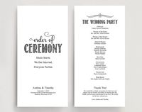 Order of Ceremony Wedding Program, Editable Wedding Program, Wedding Program Printable Template from Bliss Paper Boutique