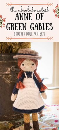 This beautiful Anne of Green Gables crochet doll pattern is absolutely perfect in every way. Come see why this should be your next amigurumi project. #amigurumi #crochet #anneofgreengables