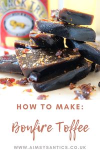 See how to make delicious bonfire toffee aka treacle toffee with this easy bonfire toffee recipe. A dark bitter-sweet treat to enjoy!