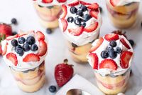 These mini patriotic trifles are the perfect crowd pleasing dessert for any 4th of July, Memorial Day, Veterans Day, or Summer party's.