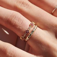 Clover Ring / Full Eternity Ruby and Diamond Ring in 14k Gold / Stacking Ring / Ruby Stackable Ring / July Birthstone Ferkos Fine Jewelry - Etsy