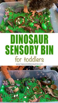 Dinosaur Sensory Bin for Toddlers - Happy Toddler Playtime