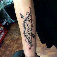 Elegant Bow and Arrow Tattoos - Laced bow, by Blake Chambers