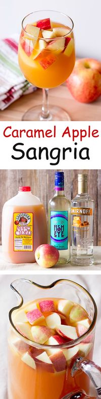 Caramel Apple Sangria | What a fantastic sangria recipe for fall! I want to make this right now!