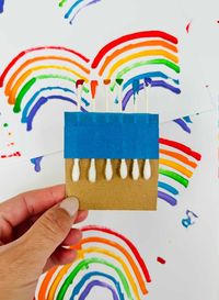 Q-Tip Rainbow Craft - Cute Rainbow Art For Kids