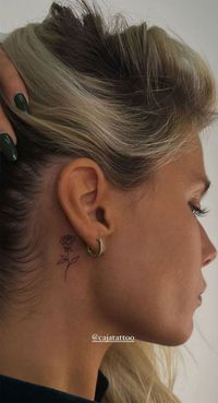 Ear tattoos, ear tattoo ideas, behind ear tattoos, Ear tattoos for Females, Behind the ear tattoos designs, Ear tattoos behind, Side ear tattoos, Flower ear tattoos