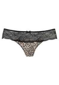 Sexy and feminine thong featuring a leopard print and lace.