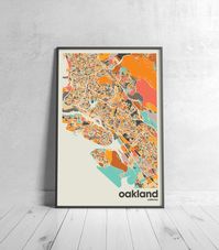 Oakland Map Print, Colorful Map, Minimalist Oakland Print, California City Map, Office Decor, Beige Wall Decor, Art Prints, Digital Download - Etsy