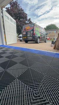 Transform your garage in a matter of hours with our premium modular flooring ☑️🔨 #garage #detailing #garageflooring #garagefloor #garagestyle #garagegym