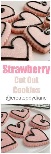 Strawberry Cookies Chocolate Icing | Created by Diane