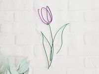 Tulip Flower Sculpture Wall Hanging Single Line Art Decoration Floral Decor Housewarming Botanist Gift - Etsy