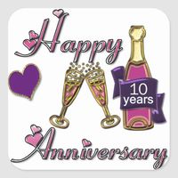 Celebrate 10 years together with champagne