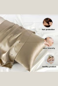 100% Pure Mulberry Silk Pillowcase for Hair and Skin Health,Soft and Smooth,Both Sides Premium Grade 6A Silk,600 Thread Count,with Hidden Zipper,1pc (Queen 20''x30'',Taupe)