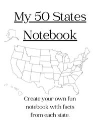 Get your printable and all the information you need to complete a study on each of the 50 states.   4 Pages which can be used for each state.  Print what you need. A pdf link will be sent via e-mail after checkout.