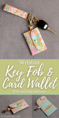 Wristlet Key Fob and Card Wallet - Free Sewing Pattern