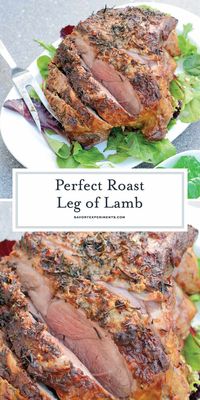 Leg of Lamb is an easy lamb recipe using a layer of fresh herbs and seasonings and high temperatures sear to form a nice crust leaving the instead nice and juicy. #legoflamb #roastlamb #easterlamb www.savoryexperiments.com