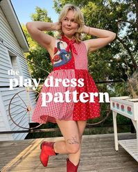 THIS IS A PHYSICAL SEWING PATTERN printed onto good, sturdy paper & delivered straight to your door! This design is comfy, cute and size inclusive + is great for wearing alone or layering and has pockets!  sizing is based off measurements ranging from a 32-56" bust. waist and hips are free, making this a highly size inclusive design.  You will receive the sewing pattern, sewing pattern info and pattern tips + tutorials you can access any time via my instagram only.  I am confident this pattern will be a breeze for any new sewist! If you're an experienced sewist, I think you will find this pattern to be breath of fresh air and very fun to do.  your pattern will ship within 1-3 days of ordering.  And give me a follow on insta @theprairiemisfit to keep up with what I am currently making!