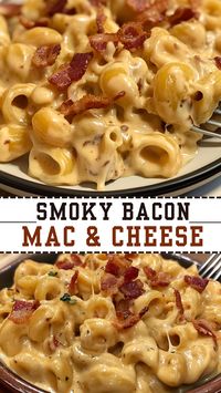 Dive into comfort food with this Smoky Bacon Mac & Cheese! Creamy, cheesy pasta meets crispy, savory bacon for a dish that's rich in flavor. Perfect for dinner or a cozy night in. Easy to make and a guaranteed crowd-pleaser! Your family will love it!