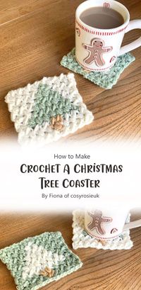 A Christmas Tree Coaster By Fiona of cosyrosieuk. These coasters are a quick and easy project that will make any home feel warm and inviting. They are perfect for using as holiday decor or as a gift for someone special.