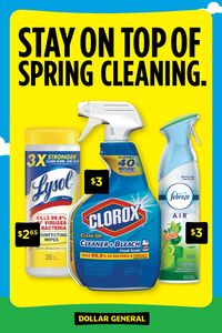 Cleanliness is in the air. Keep those surfaces sparkling with savings on spring cleaning products at your neighborhood Dollar General. #CleanUp #SpringCleaning #TidyingUp