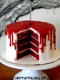 Halloween red velvet blood cake