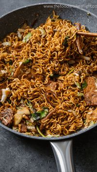 I love Mie Goreng so on days when I can get myself to make it from scratch, I do. But most of the time I grab a pack of Indomie’s instant Mi Goreng to satisfy those cravings hehe. 🤪’

I find that the secret to this a delicious pie goreng is the sauce—the use of kecap manis gives these noodles that nice brown colour and helps caramelise the noodles as it cooked down in the heat. SO GOOD. I also make my own kecap manis!