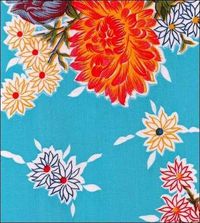 Light Blue Mums Oilcloth Fabric – Oilcloth Alley