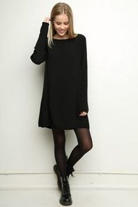 Lovely black dress, black tights, Dr Martens @thirzachloevdn ^