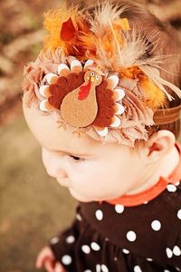 Thanksgiving baby / Turkey feathered shabby by SweetGirlyBoutique, $12.00