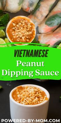 Try our authentic Vietnamese Peanut Dipping Sauce, just like my mom used to make. Delicious with our salad/summer rolls, on top of Asian salads and more. Get the recipe now.