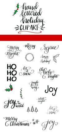 Hand Lettered Holiday Clip Art Release! - One Artsy Mama