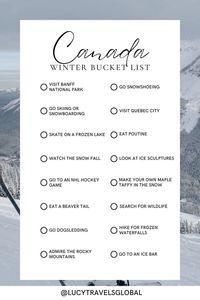 The ultimate bucket list for a winter in Canada