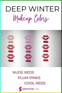 Full guide to all deep winter makeup colors. You've got to see these gorgeous lipstick colors!