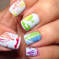 Rainbow Nails | Hot Air Balloon Nails | MoYou London | OPI