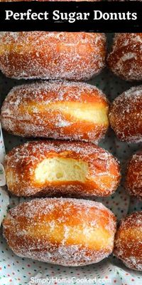 These Perfect Sugar Donuts are light and fluffy, and deliciously chewy. Covered in sugar, they’re a mix of yeasty flavor and melt-in-your-mouth sweetness.