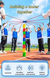 PRICES MAY VARY. 【Team building game 】A competition game that requires teamwork and coordination, through the game to establish closer connections, improve the relationship between team members outside of school or work. Relax your body and eliminate fatigue from work or study. 【High Quality Materials】This teamwork building play kit is made from durable ABS plastic with smooth edges. Reliable, strong and solid to use for a long time, you don't need to worry about they will break easily. 【How to play】This game requires 5-20 people to work together to complete the game. Stack the blocks from the starting line to the designated spot and keep them there for 3 seconds to make the game challenge a success. 【Super fun games 】Add fun to children kids outdoor parties, birthday parties, group games,