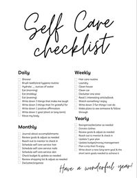 Self Care Checklist - Etsy UK