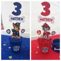 Paw patrol centerpieces  Chase and Marshall