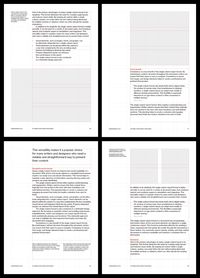 An A4 one-column report grid system template for Adobe InDesign, designed for corporate and marketing materials. Featuring a modern Swiss style, it includes comprehensive style sheets and typography with proportional leading. Suitable for corporate business brochures, white papers, case studies, and both print and digital PDF publications.