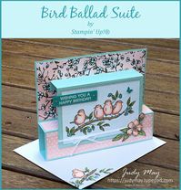 Stampin' Up! Bird Ballad Suite Fancy Fold - Judy May, Just Judy Designs, Melbourne