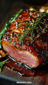 Baked Ham with Italian Glaze takes your Christmas feast to the next level! With a delicious blend of Madeira wine, garlic, and rosemary, this juicy ham will impress your guests. Pin this recipe for your holiday meal! Check out the blog for the best Christmas ham ideas.