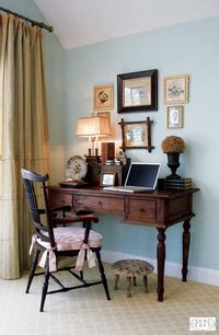 Add a desk to the corner of your bedroom, a charming addition to your private space.