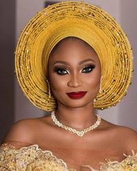 Hey, I found this really awesome Etsy listing at https://www.etsy.com/uk/listing/1254750589/detailed-yellow-auto-gele-with-stones