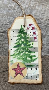 Rustic Christmas Gift Tags handmade Set of 6 - Etsy