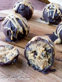 Sugar-Free Peanut Butter Cookie Dough Truffles (Low Carb, Keto)