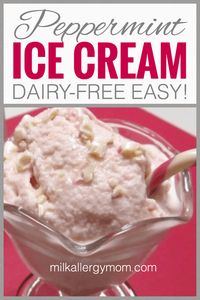 Got leftover candy canes? Make peppermint ice cream for New Year's! Easy recipe at Milk Allergy Mom.